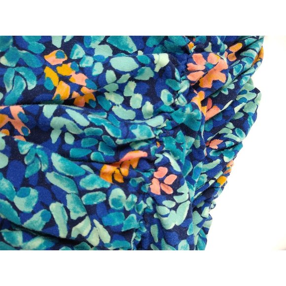 Motherhood Maternity Rushed Stretch Knit DRESS Midi Floral Blue Rayon Spandex M - Picture 8 of 12